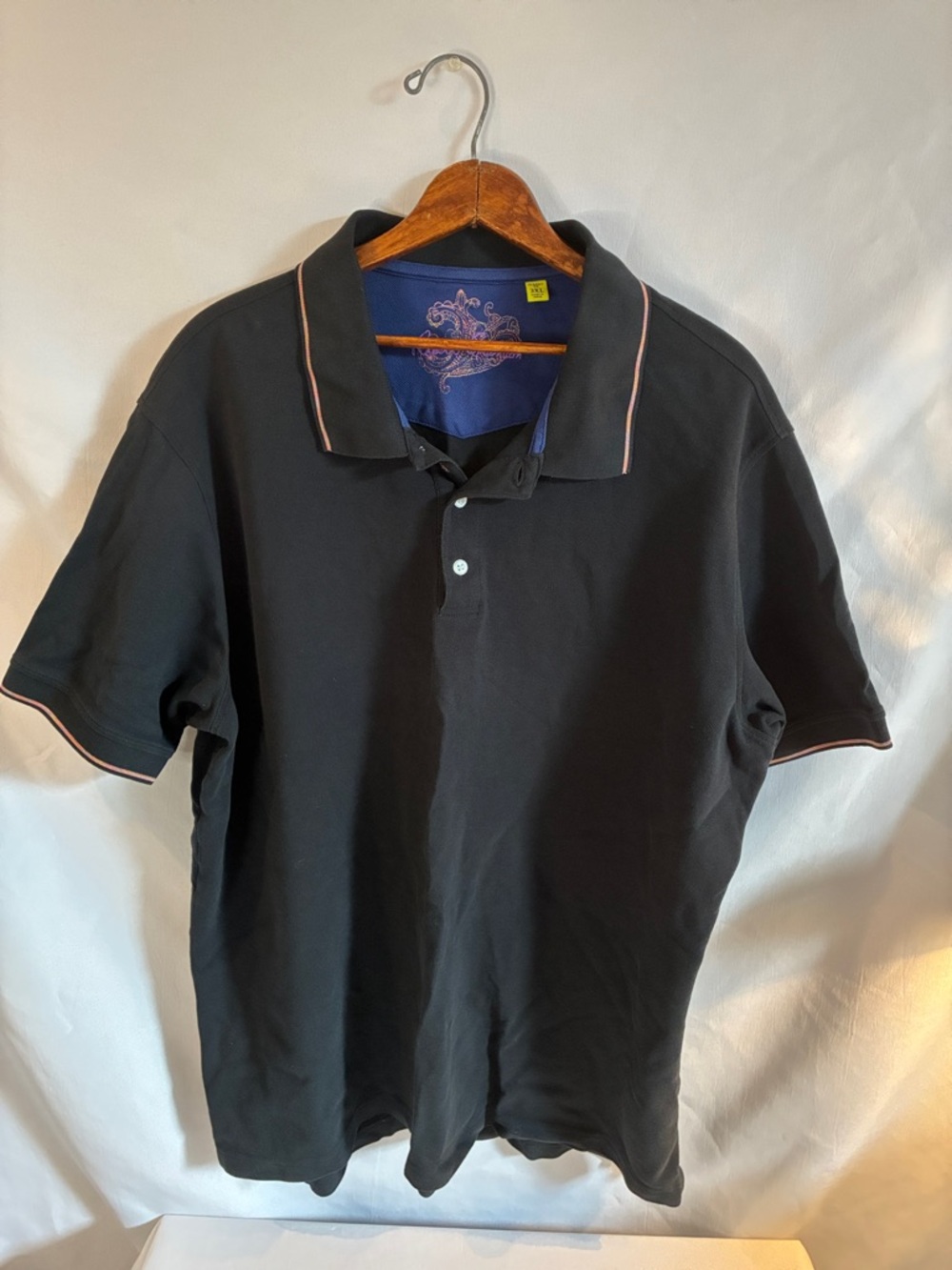 Robert Graham classic fit black cotton short sleeves Polo shirt size 3XL summer